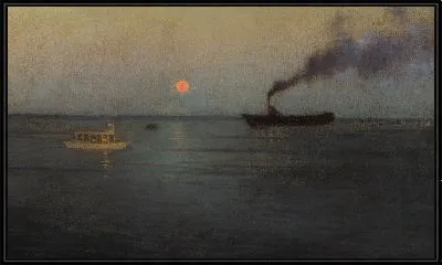 Картина Розовая луна от Чарлстонской гавани