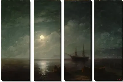 Картина Морской пейзаж с полной луной