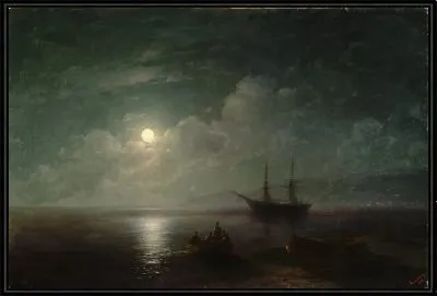 Картина Морской пейзаж с полной луной