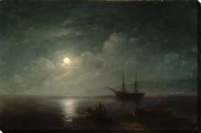 Картина Морской пейзаж с полной луной