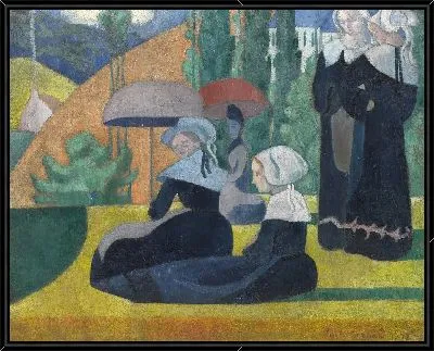 Бретонские женщины с зонтиками 