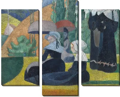 Бретонские женщины с зонтиками 