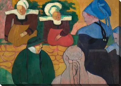 Бретонские женщины у стены 