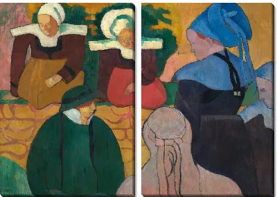 Бретонские женщины у стены 