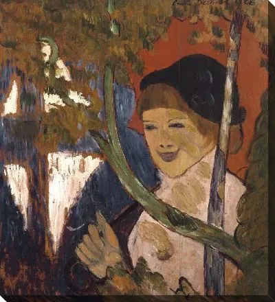 Картина Бретонская девушка с красным зонтиком 