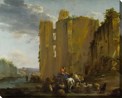 Картина Итальянский пейзаж с руинами замка Бредероде 