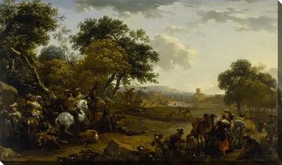 Картина Пейзаж с охотой 