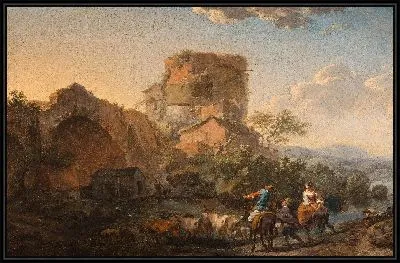 Итальянский пейзаж с руинами 