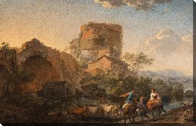 Итальянский пейзаж с руинами 