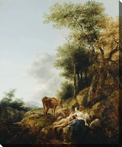 Картина Пейзаж с нимфой и сатиром 