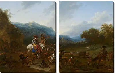 Картина Охота на дикого кабана 