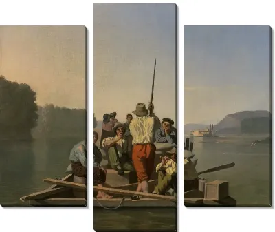 Лихтер освобождает пароход от мели