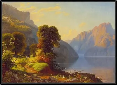 Вид на озеро в горах