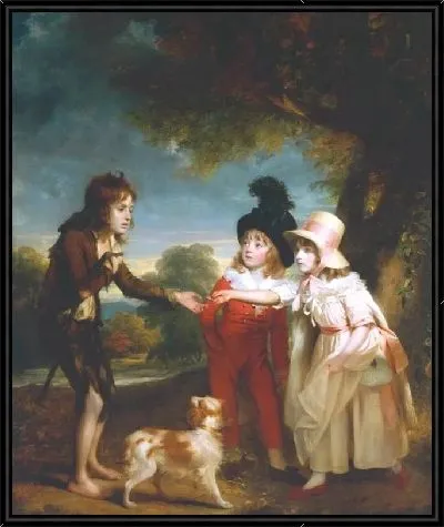 Картина Портрет детей сэра Фрэнсиса Форда, дающих монету нищему мальчику