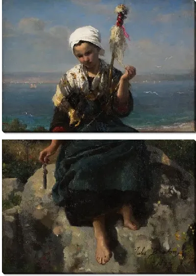 Картина Прядильщик льна