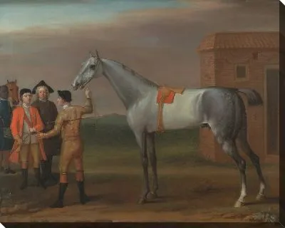 Минога со своим владельцем сэром Уильямом Морганом в Ньюмаркете