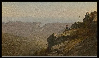 Художник делает наброски в Маунт-Дезерт, штат Мэн