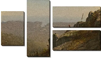 Художник делает наброски в Маунт-Дезерт, штат Мэн