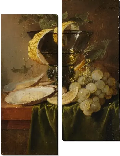 Картина Натюрморт со стаканом и устрицами