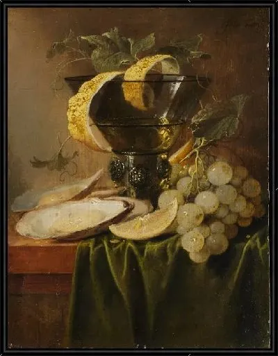 Картина Натюрморт со стаканом и устрицами