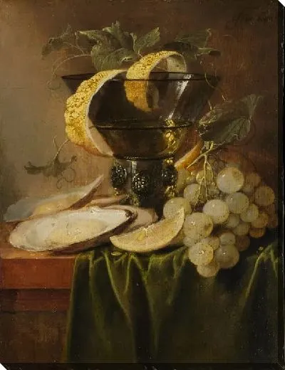 Картина Натюрморт со стаканом и устрицами