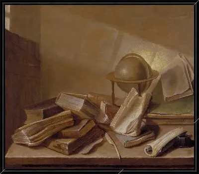 Натюрморт с книгами и глобусом