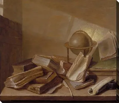 Картина Натюрморт с книгами и глобусом
