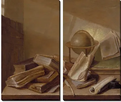 Натюрморт с книгами и глобусом