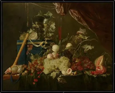 Роскошный фруктовый натюрморт с шкатулкой для драгоценностей