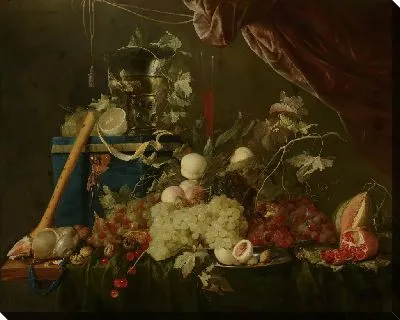 Роскошный фруктовый натюрморт с шкатулкой для драгоценностей