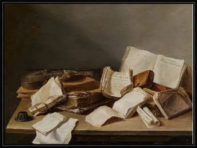 Натюрморт с книгами и скрипкой