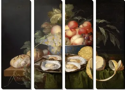 Картина Натюрморт с фруктами и устрицами