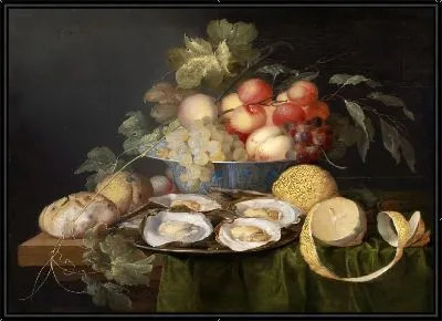 Натюрморт с фруктами и устрицами