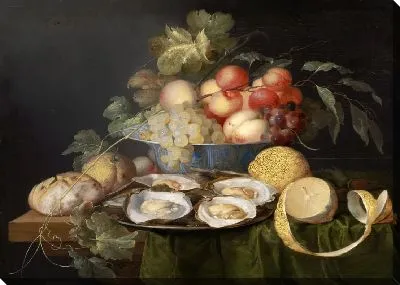 Натюрморт с фруктами и устрицами