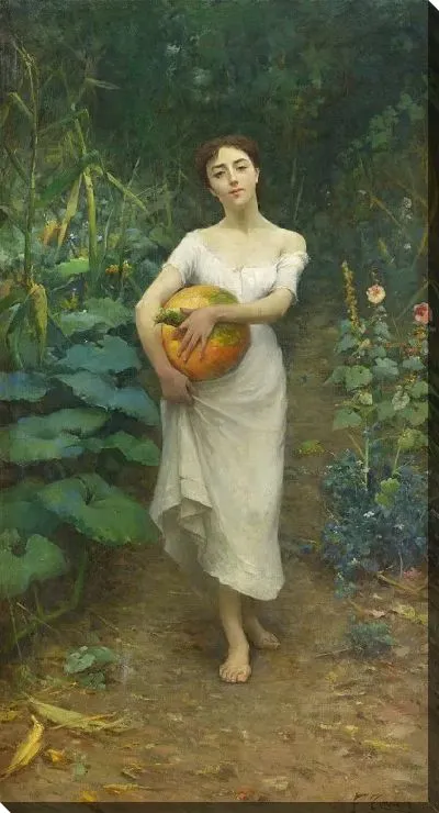 Картина Молодая девушка с тыквой