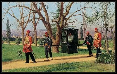 Дочь английского посла едет верхом в паланкине