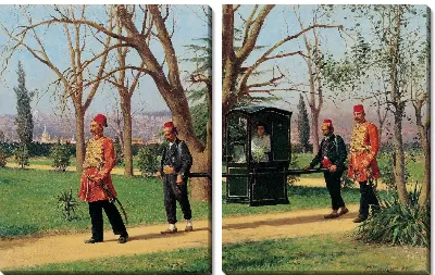 Дочь английского посла едет верхом в паланкине