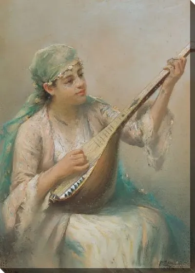 Картина Женщина играет на струнном инструменте