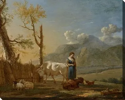 Пейзаж с пастушкой