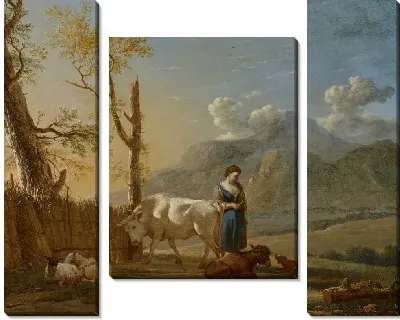 Пейзаж с пастушкой