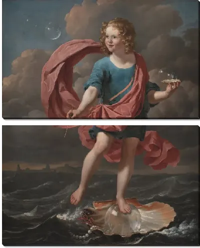 Картина Мальчик пускает мыльные пузыри . Аллегория о бренности и краткости жизни