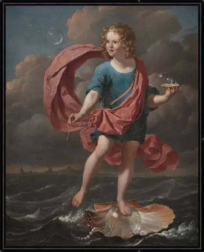 Картина Мальчик пускает мыльные пузыри . Аллегория о бренности и краткости жизни