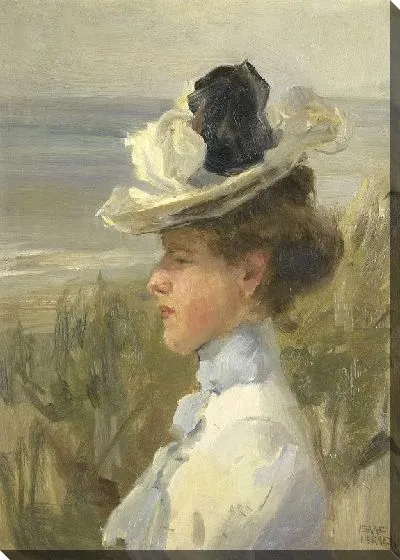 Картина Молодая девушка смотрит на море