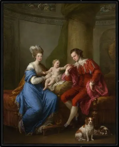 Картина Эдвард Смит Стэнли (1752-1834), двенадцатый граф Дерби, с первой женой (леди Элизабет Гамильтон, 1753-1797) и сыном (Эдвард Смит Стэнли, 1775-1851)