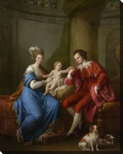 Картина Эдвард Смит Стэнли (1752-1834), двенадцатый граф Дерби, с первой женой (леди Элизабет Гамильтон, 1753-1797) и сыном (Эдвард Смит Стэнли, 1775-1851)