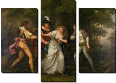 Валентин, Протей, Сильвия и Джулия в лесу (Сцена из "Двух джентльменов Вероны", Акт V, Сцена IV)