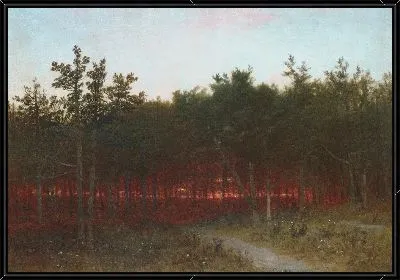 Сумерки в кедрах в Дариене, Коннектикут