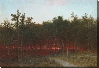 Сумерки в кедрах в Дариене, Коннектикут