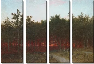 Сумерки в кедрах в Дариене, Коннектикут