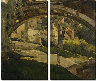 Девушка под арочным мостом